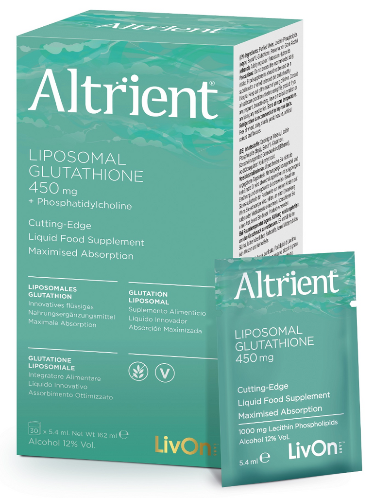 LivOn Altrient Liposomal Glutathione 450mg Sachets Harrison Nutrition & Wellbeing LivOn Altrient Liposomal Glutathione 450mg Sachets Harrison Nutrition & Wellbeing