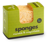 Compostable & Reusable Sponge. Singles + Packs.