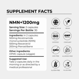 NMN+1200 (NMN, Resveratrol, Pterostilbene) with Multibuy Offers
