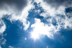 Sun appearing through the clouds