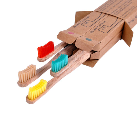 Bamboo Toothbrushes - Soft Bristles - Pack of 4